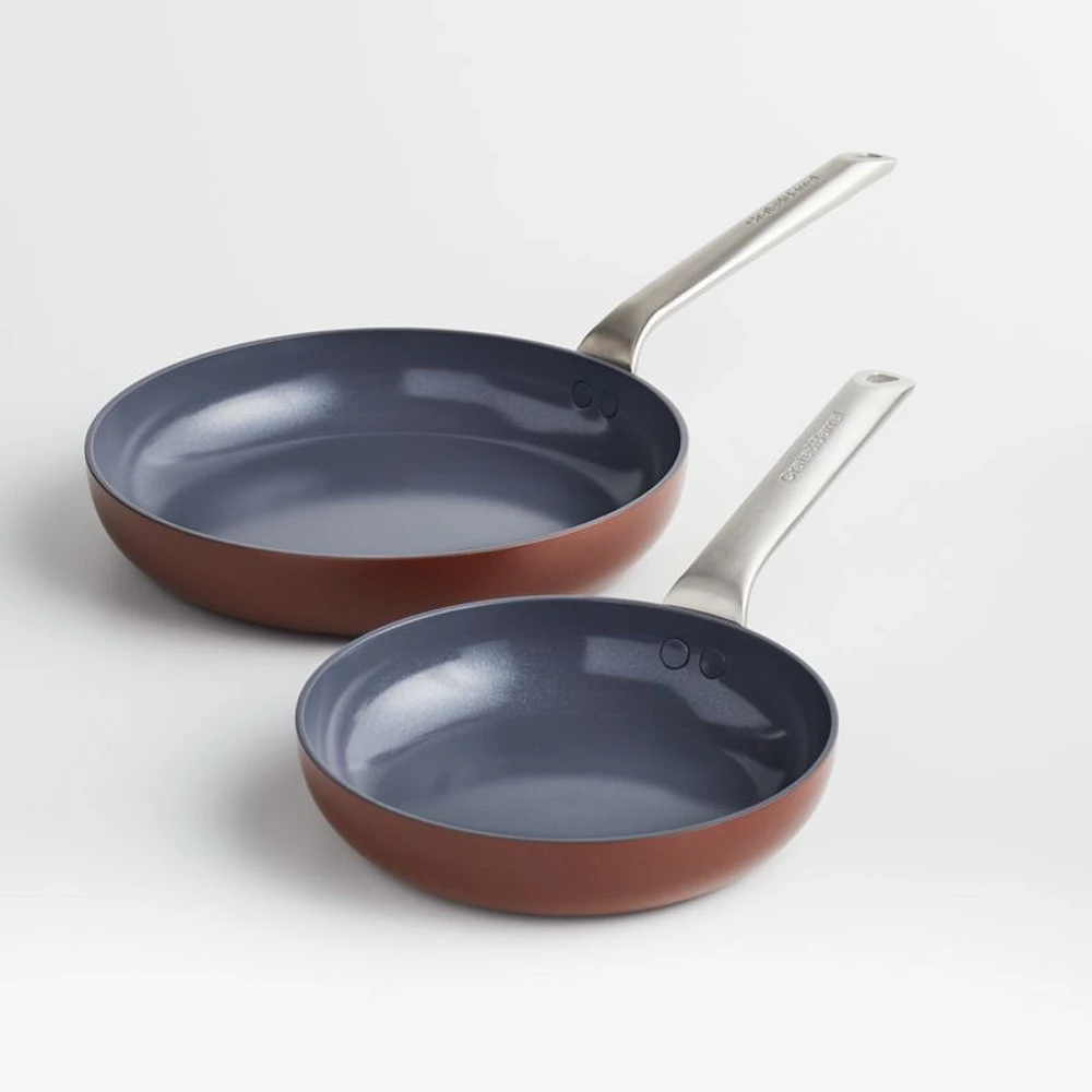 Crate & Barrel EvenCook Ceramic ™ Terracotta Ceramic Nonstick Fry Pans, Set of 2