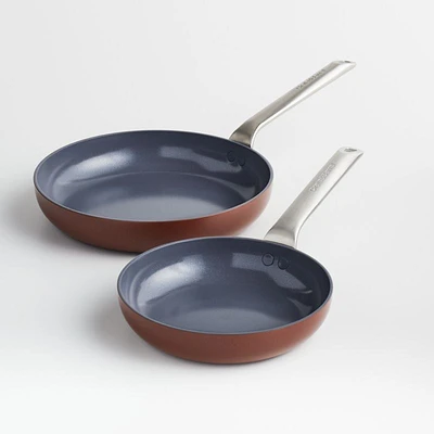 Crate & Barrel EvenCook Ceramic ™ Terracotta Ceramic Nonstick Fry Pans, Set of 2