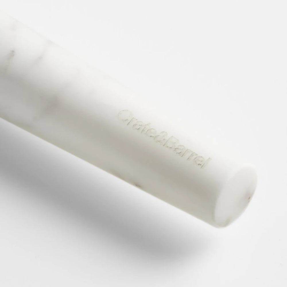 Crate & Barrel White Marble Tapered Rolling Pin