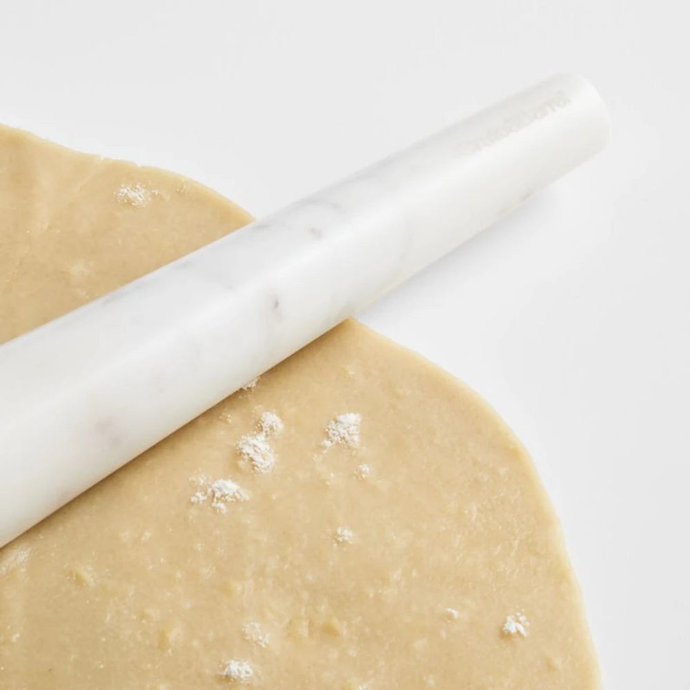 Crate & Barrel White Marble Tapered Rolling Pin