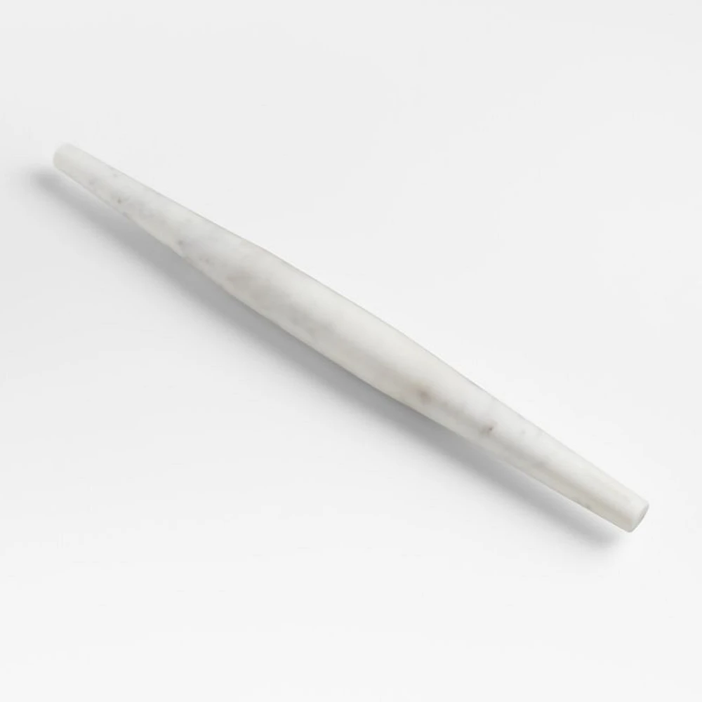 Crate & Barrel White Marble Tapered Rolling Pin