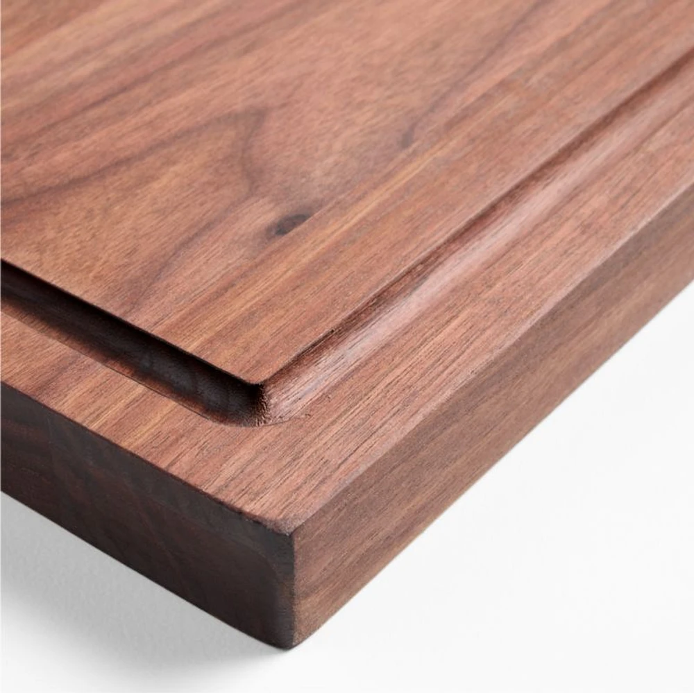 Crate & Barrel Reversible Walnut Wood Cutting Board 20"x15"x1.25"