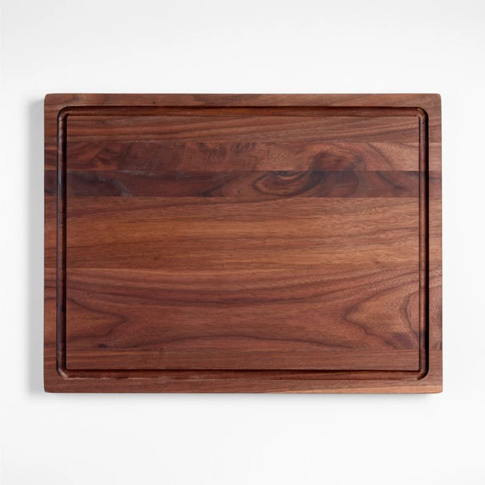 Crate & Barrel Reversible Walnut Wood Cutting Board 20"x15"x1.25"