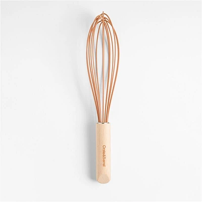 Crate & Barrel Wood and Orange 12" Silicone Whisk