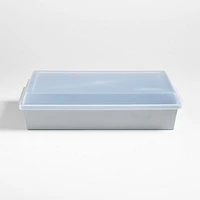 Crate & Barrel 9"x13" Silver Rectangle Baking Pan with Lid