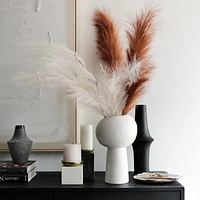 Ema Extra-Large White Ceramic Floor Vase 24"