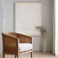 "White Block" Framed Hand-Painted Canvas Wall Art 41"x51"