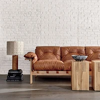 Shinola Parker Wood Table Lamp with Woven Canvas Shade