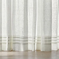 Ivory EUROPEAN FLAX ™-Certified Linen Sheer Stripe Window Curtain Panel 52"x84"