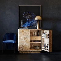 Mota Natural Burl Wood Bar Cabinet