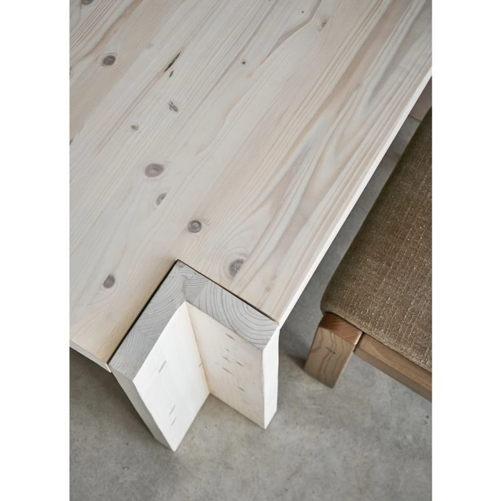 Inyo 84" White Pine Wood Extendable Dining Table