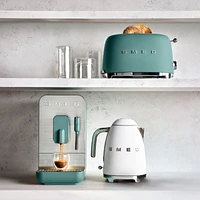 SMEG Matte Jade Green Automatic Coffee and Espresso Machine with Milk Frother