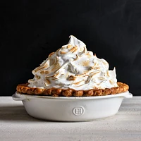 Emile Henry x Crate & Barrel Cream Ceramic Pie Dish