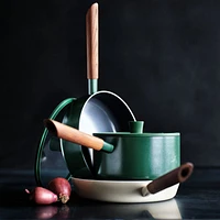 Crate & Barrel Monterey Cypress Green 5-Piece Non-Stick Ceramic Cookware Set