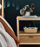 Set of 2 Bodie Natural Oak Wood Kids Nightstand with Drawer
