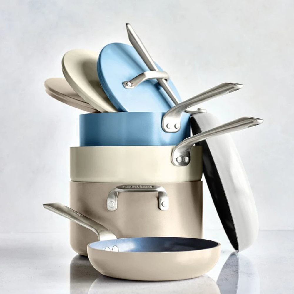 Crate & Barrel EvenCook Ceramic ™ Nonstick 8-Piece Cookware Set with Bonus