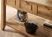 Basque 56" Light Brown Solid Wood Kitchen Island with Storage