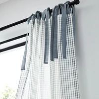 63" Organic Cotton Windowpane Plaid Curtain Panel