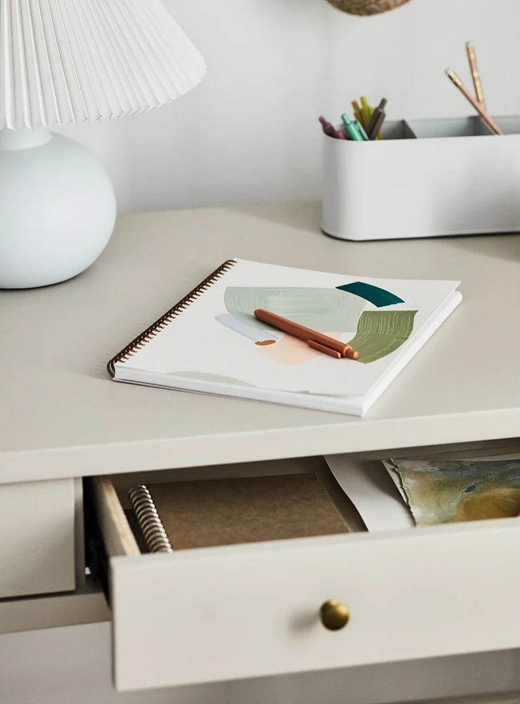 Hampshire Cozy Grey Wood 2-Drawer Kids Desk