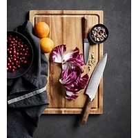 Crate & Barrel Reversible Teak Wood Cutting Board 24"x18"x0.75"