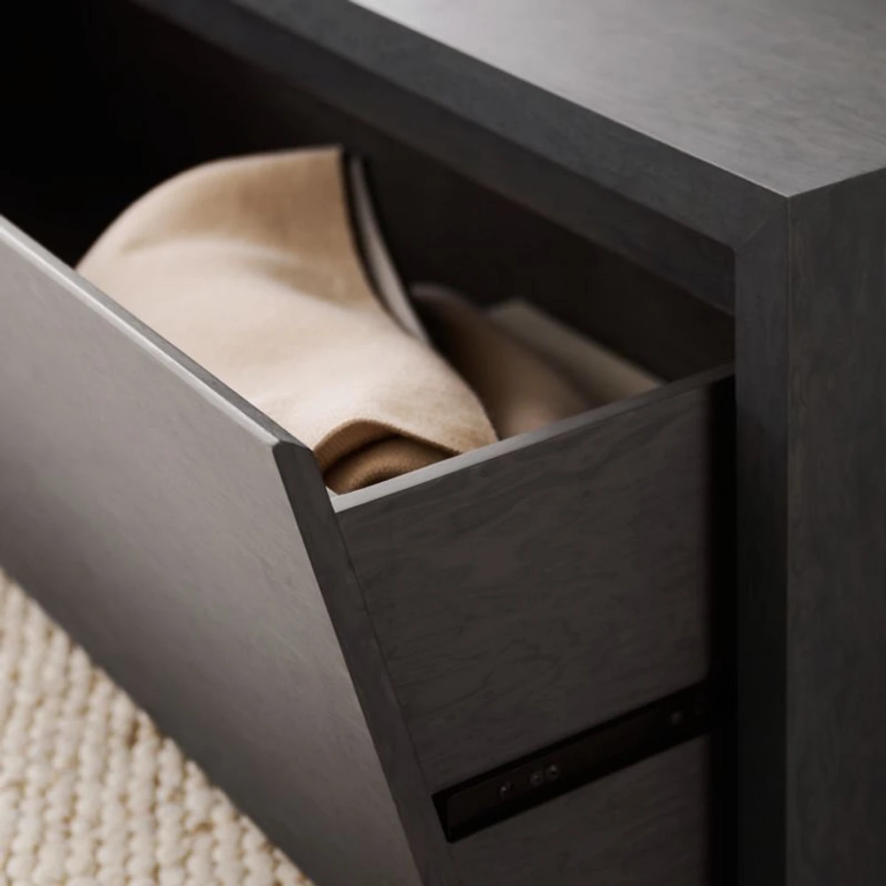 Vander Charcoal Wood 50" Rectangular Storage Coffee Table