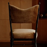 Rodin Ochre Velvet Dining Side Chair by Athena Calderone