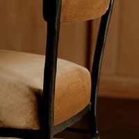 Rodin Ochre Velvet Dining Side Chair by Athena Calderone