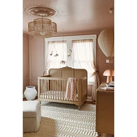 Lennox Carved Wood Convertible Baby Crib with Toddler Bed Rail by Leanne Ford