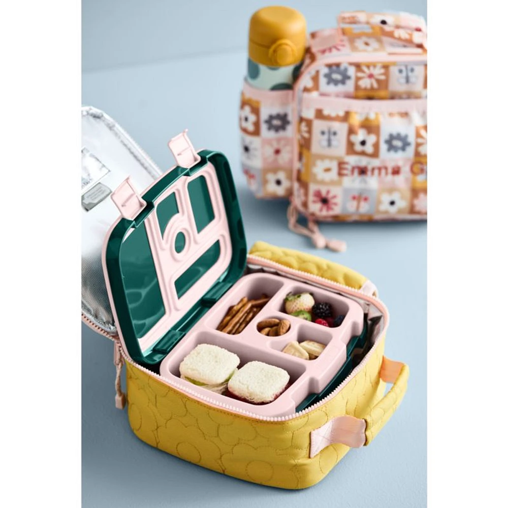 Quilted Yellow Flower Soft Insulated Kids Lunch Box