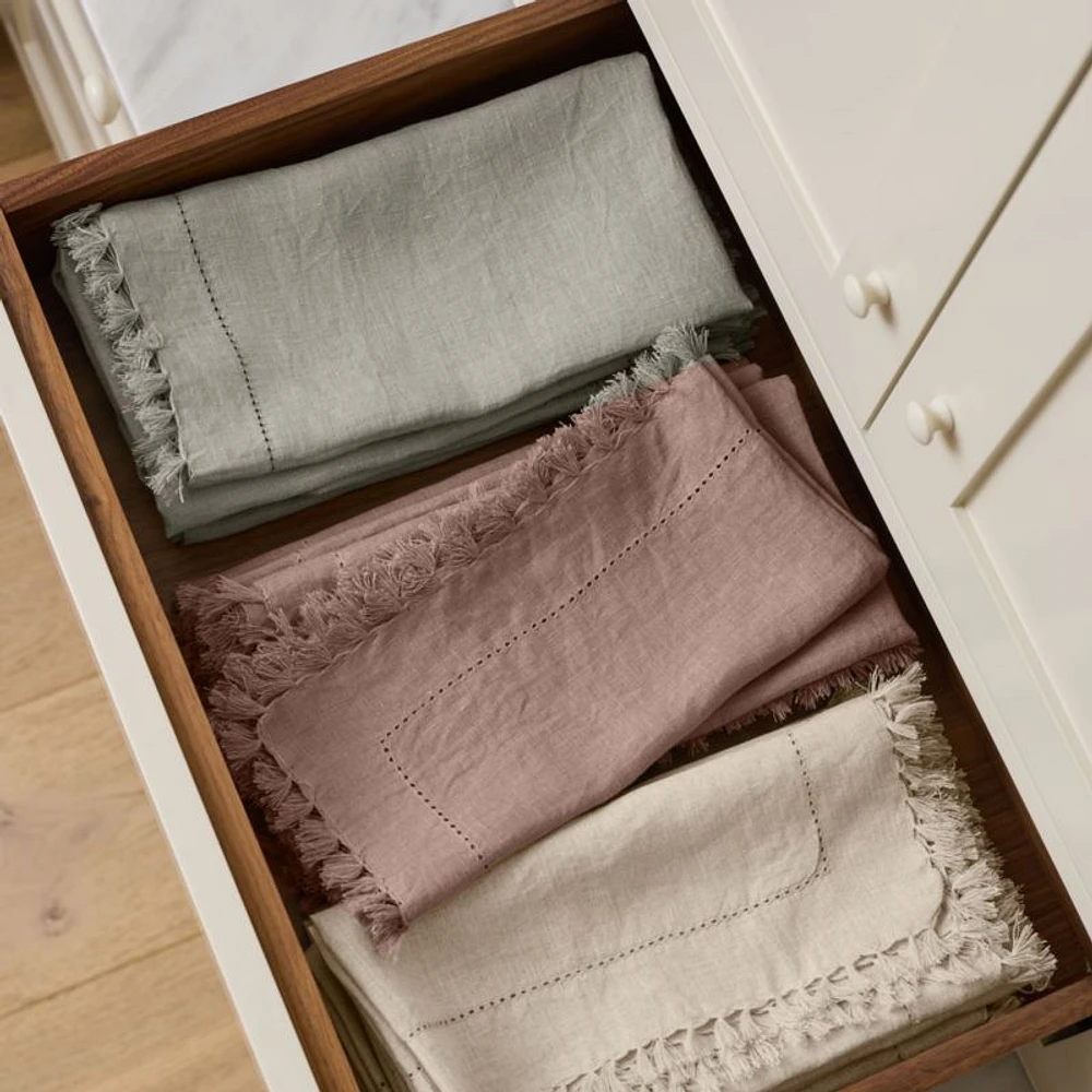 Linen Eyelet Fringe Napkin in Natural by Gaby Dalkin