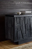 Gerhard 77.5" Black Wood and Resin Storage Media Console