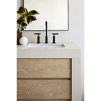 Bluff 36" Bleached Ash and Off White Quartz Single Vanity