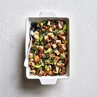 Oven-to-Table Square Baking Dish with Wood Stand