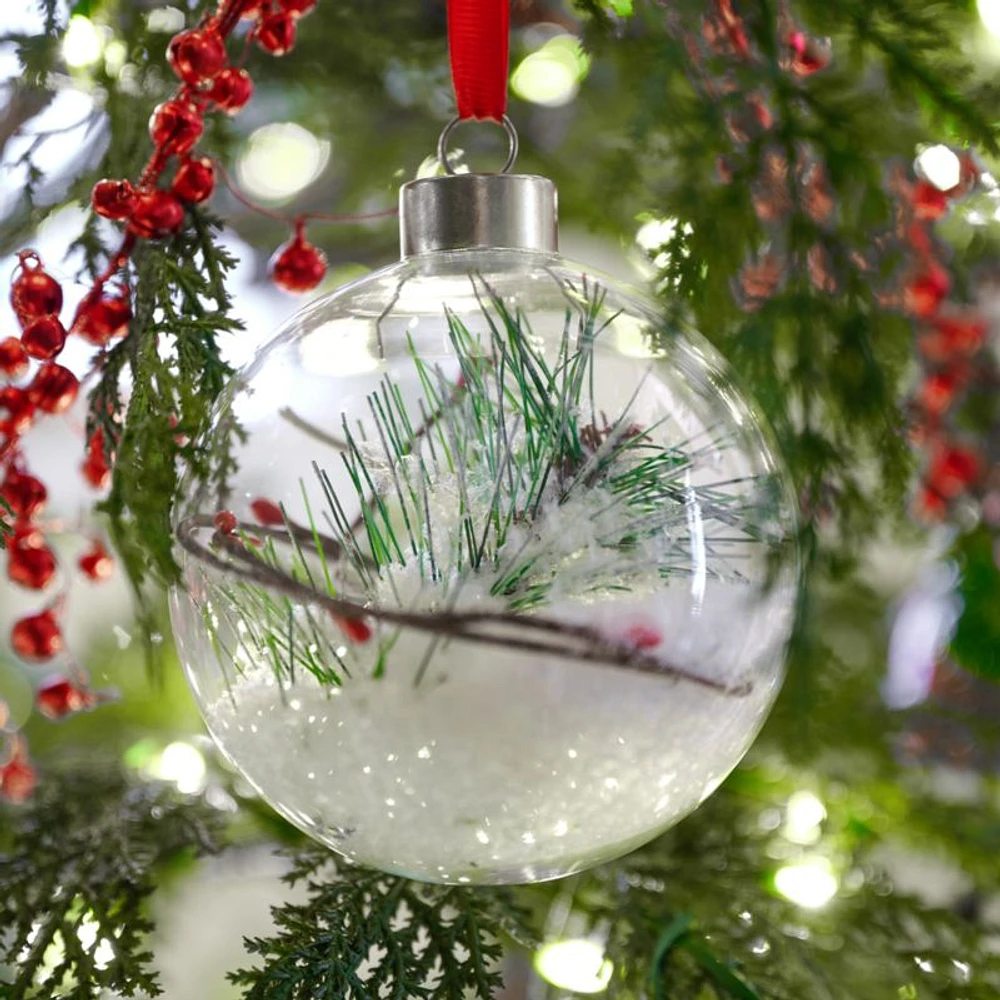 Berry Pine in Glass Ball Christmas Tree Ornament, Set of 4