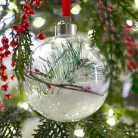 Berry Pine in Glass Ball Christmas Tree Ornament, Set of 4
