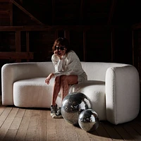 Hugger Curved Boucle Sofa by Leanne Ford