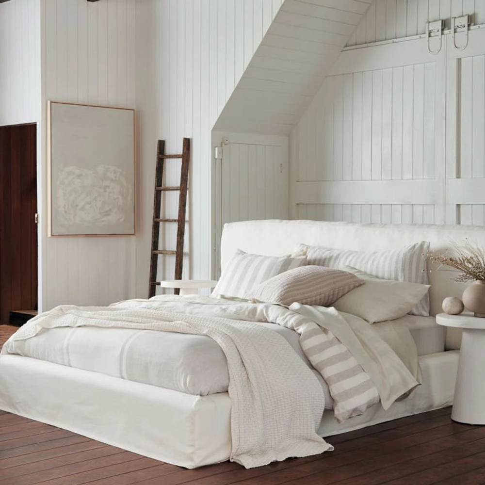 Jackie Stripe Linen Natural Standard Sham by Leanne Ford