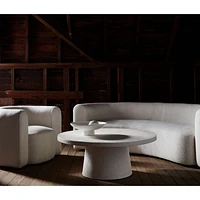 Hugger Curved Boucle Sofa by Leanne Ford