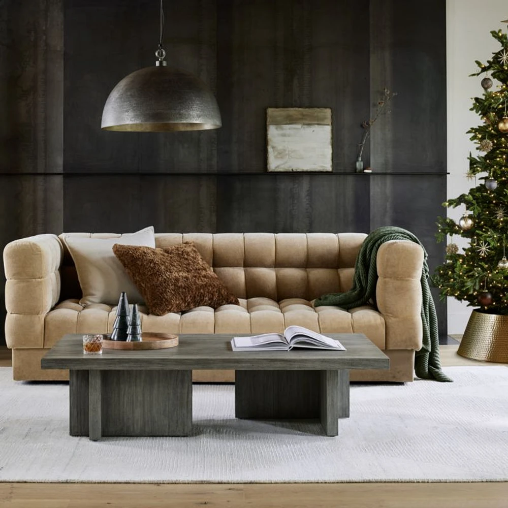 Versa Grey Pine Wood 60" Rectangular Coffee Table