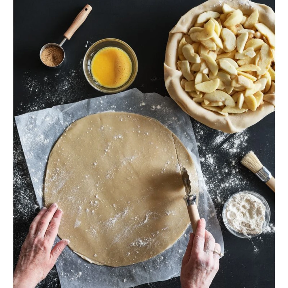 Crate & Barrel Straight Pastry Cutter Wheel with Beechwood Handle