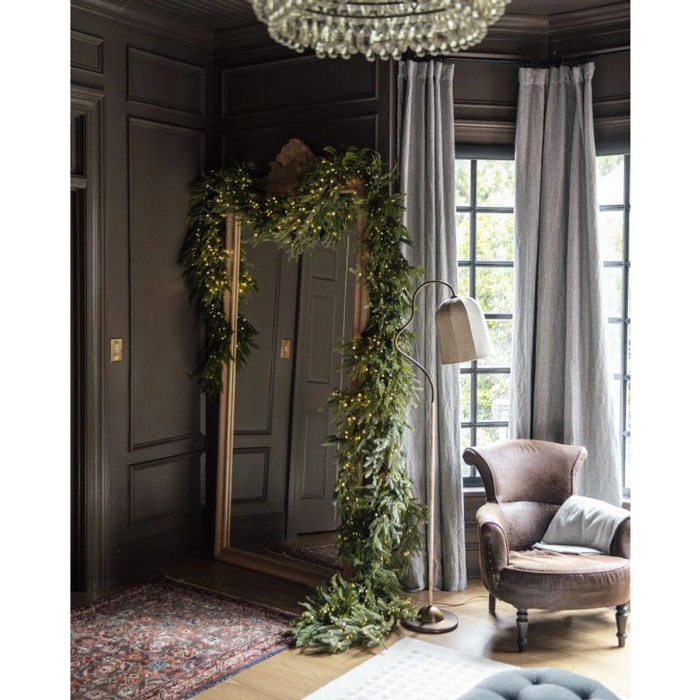 Allegra Rattan and Linen Task Floor Lamp 63" by Jake Arnold