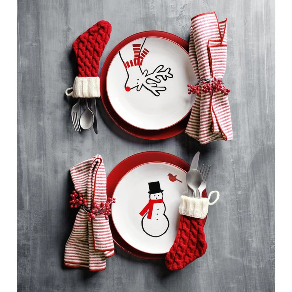 Christmas Stocking Silverware Holders, Set of 4