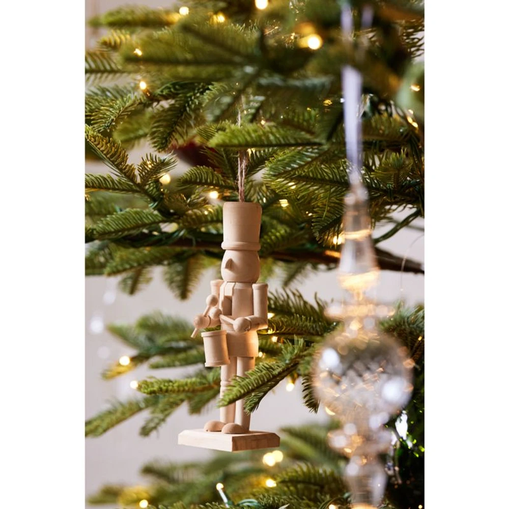 Wood Nutcracker Christmas Tree Ornaments, Set of 5