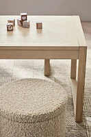 Set of Dot Cream White Sherpa Kids Storage Ottoman and Stool