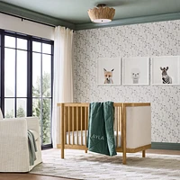 Redondo Upholstered Wood Baby Crib with Toddler Bed Rail