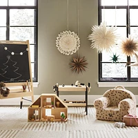 Modern Modular Wooden Kids Dollhouse with 20-Piece Furniture Set