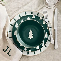 Green Trees Stoneware Dinner Plate