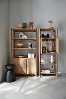 Vertex Bookcase Bar Cabinet
