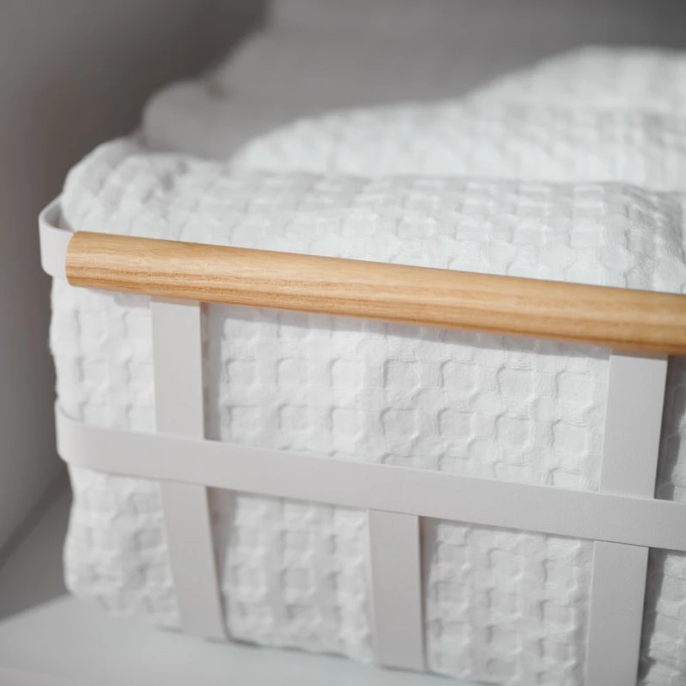 Yamazaki Tosca White Dual-Handle Storage Basket