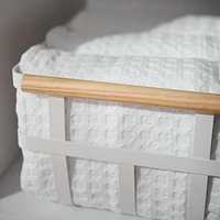 Yamazaki Tosca White Dual-Handle Storage Basket